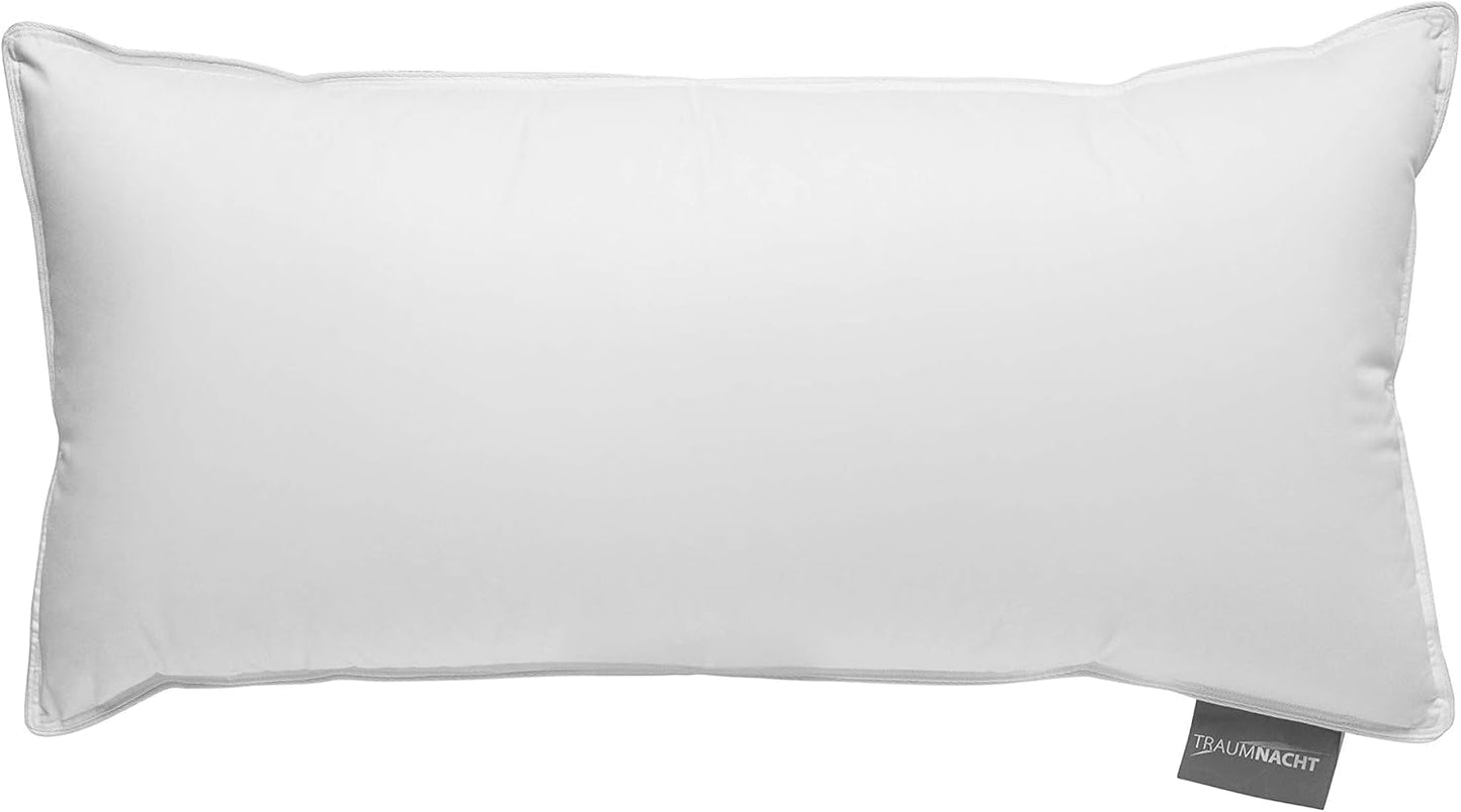 Traumnacht komfort dunpude med højkvalitets dunfyld og fnugbestandigt betræk lavet af 100% bomuld, Oeko-Tex certificeret, 80 X 80 cm, produceret i henhold til den tyske kvalitetsstandard Naty Shop standard puder Tre-kammer pude-40 X 80 1 stk (1 pakke)