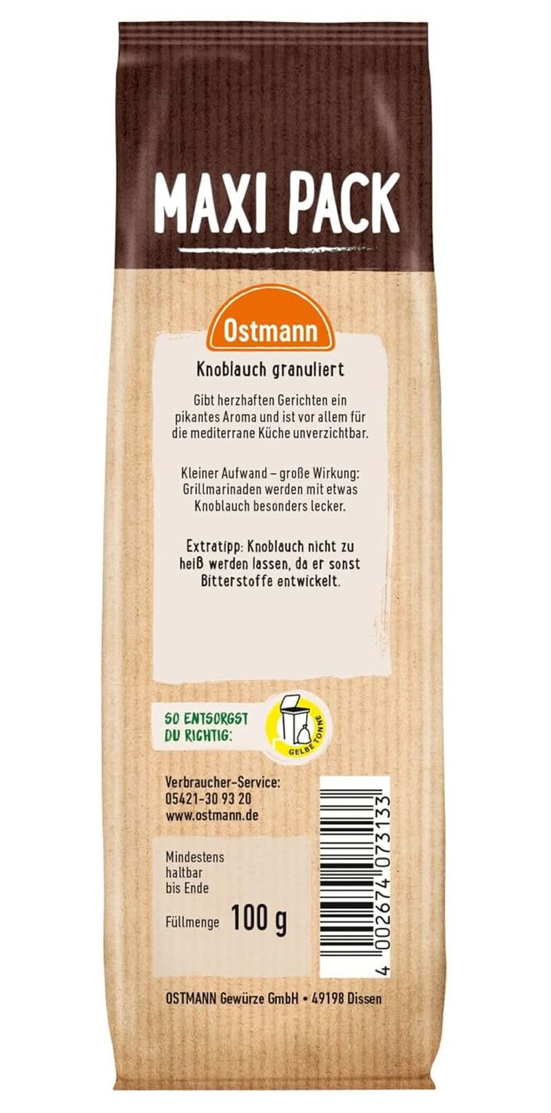 Ostmann - Granuleret hvidløg, 100 gram Condimente Naty Shop