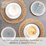 Moritz & Moritz TARENTO 24-delt servisesæt til 6, grå - Elegant højkvalitetstallerkensæt i stentøj - Spisestellet indeholder 6 middagstallerkener, 6 desserttallerkener, 6 middagstallerkener og 6 kopper