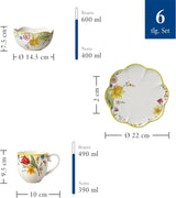 Villeroy & Boch - Spring Awakening morgenmadssæt til 2, 6 stykker, påskestel, morgenmad, påske, kaffeservice, forårsstel, porcelæn