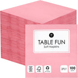 Table Kind 100 hvide bløde servietter i løs vægt, højkvalitetsservietter til fest, catering og daglig brug, FSC, bæredygtige og genanvendelige, fremstillet i EU | 2-lags | 33 cm