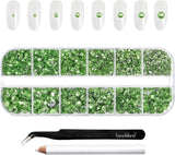 Beadsland 2500 stk Glas Nailart Strasssteine ​​​​Kristall Flatback Edelsteine ​​​​Runde, ​​Für Handwerk Gemischt 8 Größen SS4 ~ SS30 Mit Picking Pinzette Und Stift (Kristall Weiss)