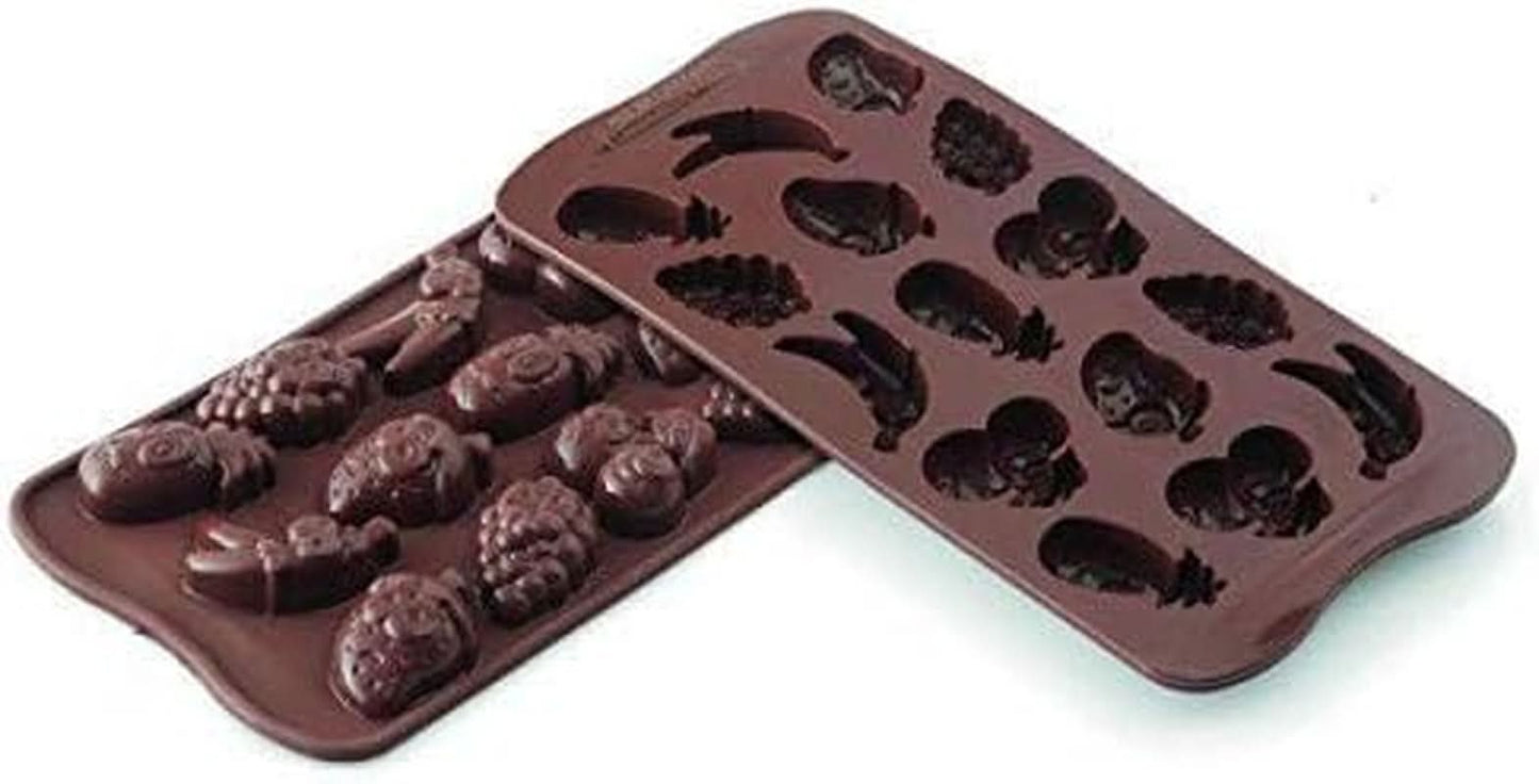 Silikoneform Praline Silikomart Frugt 3,2 x 3,2 x H 1,5 cm, 10 ml, 15 hulrum (SCG32) Køkken Naty Shop