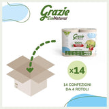 Grazie Natural Toilet Paper, Econatural, 56 ruller, Fibrepack Genbrugs Toiletpapir, 100 % Økologisk, Miljøvenlig, Miljømærket Certificeret og FSC Genanvendt, Made in Italy