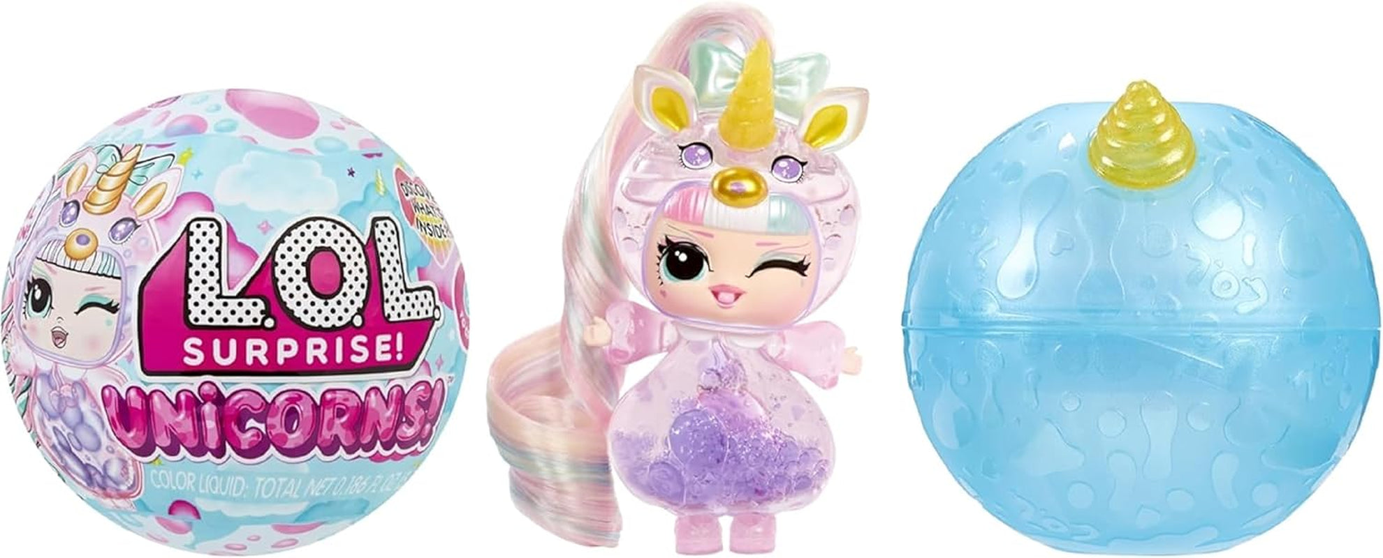 LOL overraskelse! Unicorns Tots - Inkluderer 1 dukke med klar krop og lavalampeeffekt, pansret emballage, 8 samledukker med 2 farverige blandinger, til alderen 4 og opefter