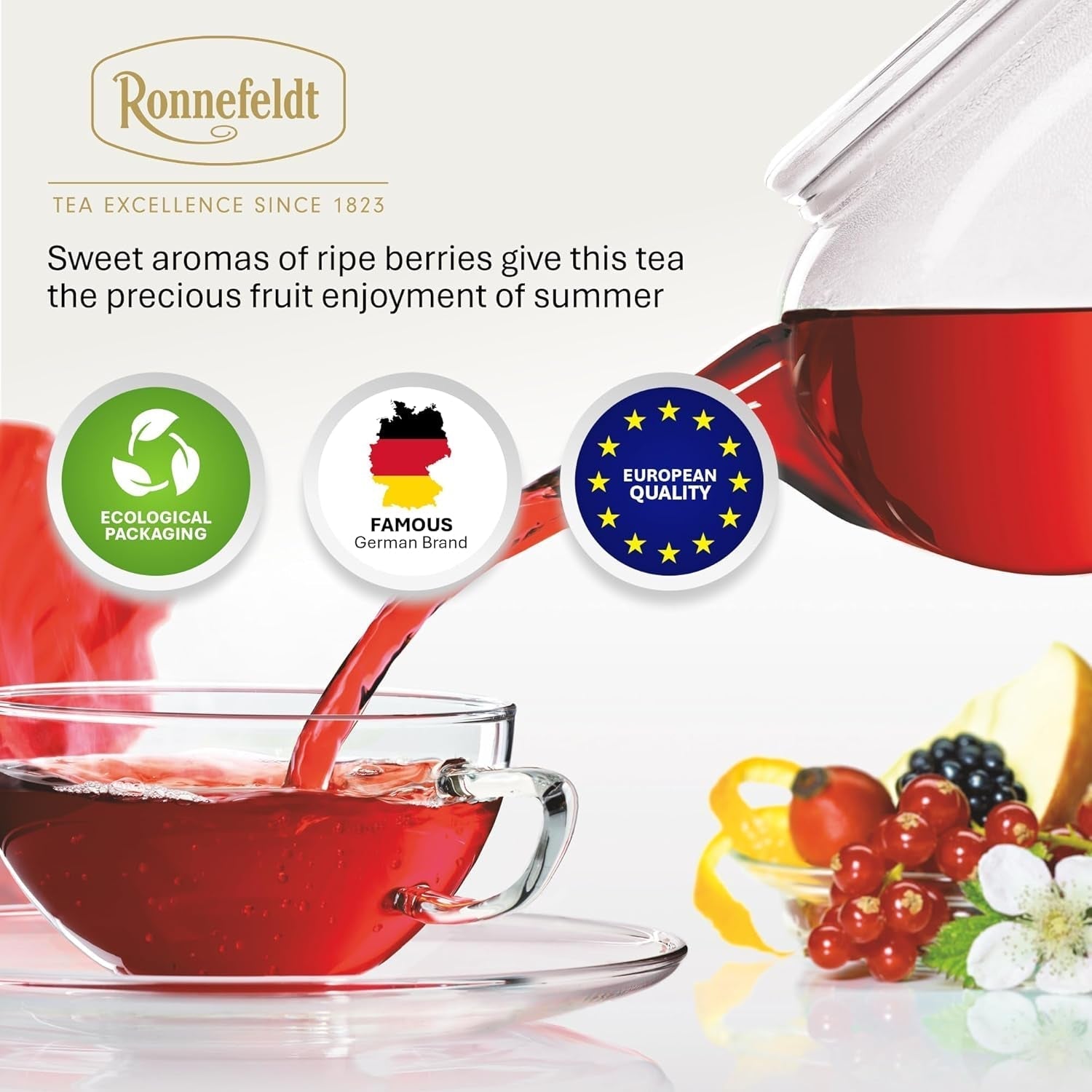 Teavelope "Red Berries" - frugtte med jordbær- og hindbærsmag, 25 teposer, 62,5 g