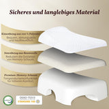 SAHEYER sidesovepude med arm, ergonomisk ortopædisk pude, nakke- og skulderhukommelsesskumpude, nakkepude med flervinklede arme til mange sovestillinger (hvid) Cervikale ortopædiske puder Naty Shop