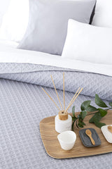 Todocama Fine Boutique sengetæppe med piquémønster, til forår, sommer, efterår og vinter, 100% super blødt mikrofiber, multifunktionelt tæppe, 140/150/160-250 X 260 cm, lysegrå Senge og tæpper Beuche den Todocama-Store