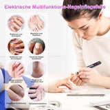 Trådløs elektrisk neglefil - 35000 RPM til gelnegle, 12 i 1 professionel negle- og akrylfil, 5-trins manicure- og pedicuresæt