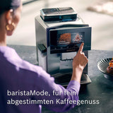 Siemens EQ900 automatisk espressomaskine, stor TFT-farveskærm, 2 bønnebeholdere, 36 varme og kolde drikke, kold kaffe, super støjsvag, to kopsfunktion, appkontrol, rustfrit stål, TQ907D03