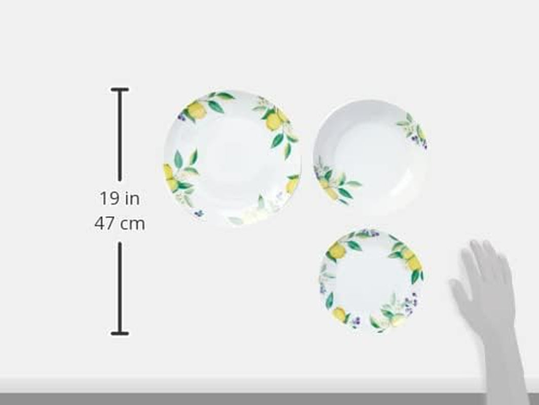 Excelsa Lemon servicesæt, 18 dele, porcelæn, hvid/citron