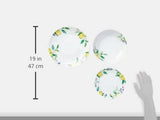 Excelsa Lemon servicesæt, 18 dele, porcelæn, hvid/citron