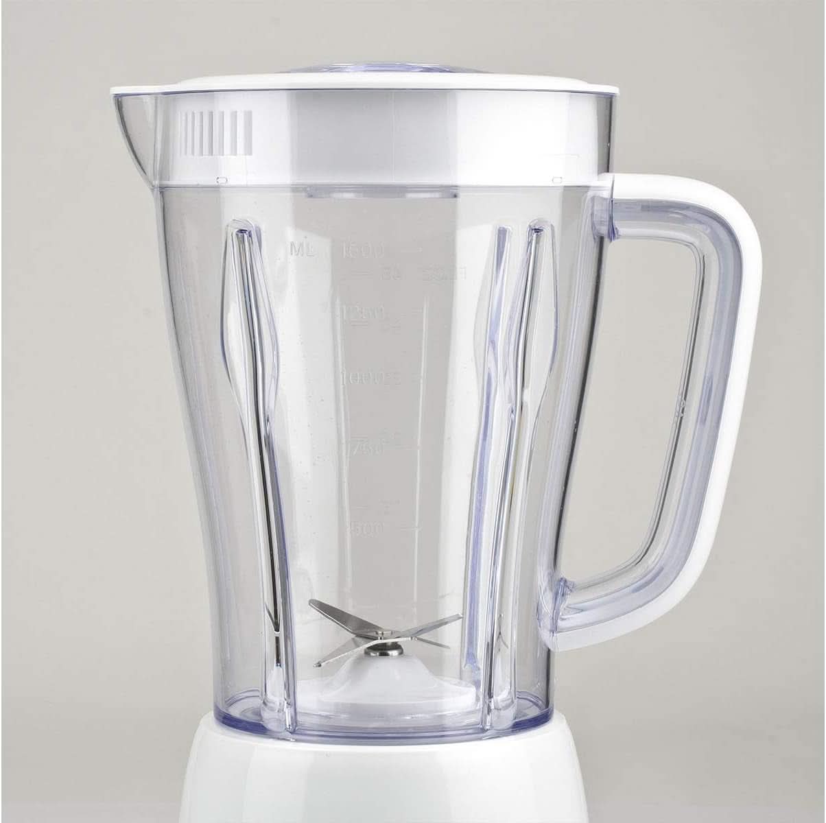 Girmi FR46 Elektrisch mixer, 1,5 liter, 2 Geschwindigkeiten Mit Pulse-Funktion, 4 Edelstahlklingen, Messbecherdeckel, Messbecher Mit Scale, Sicherheitseinrichtung, Weiß/Rot Kitchen Naty Shop