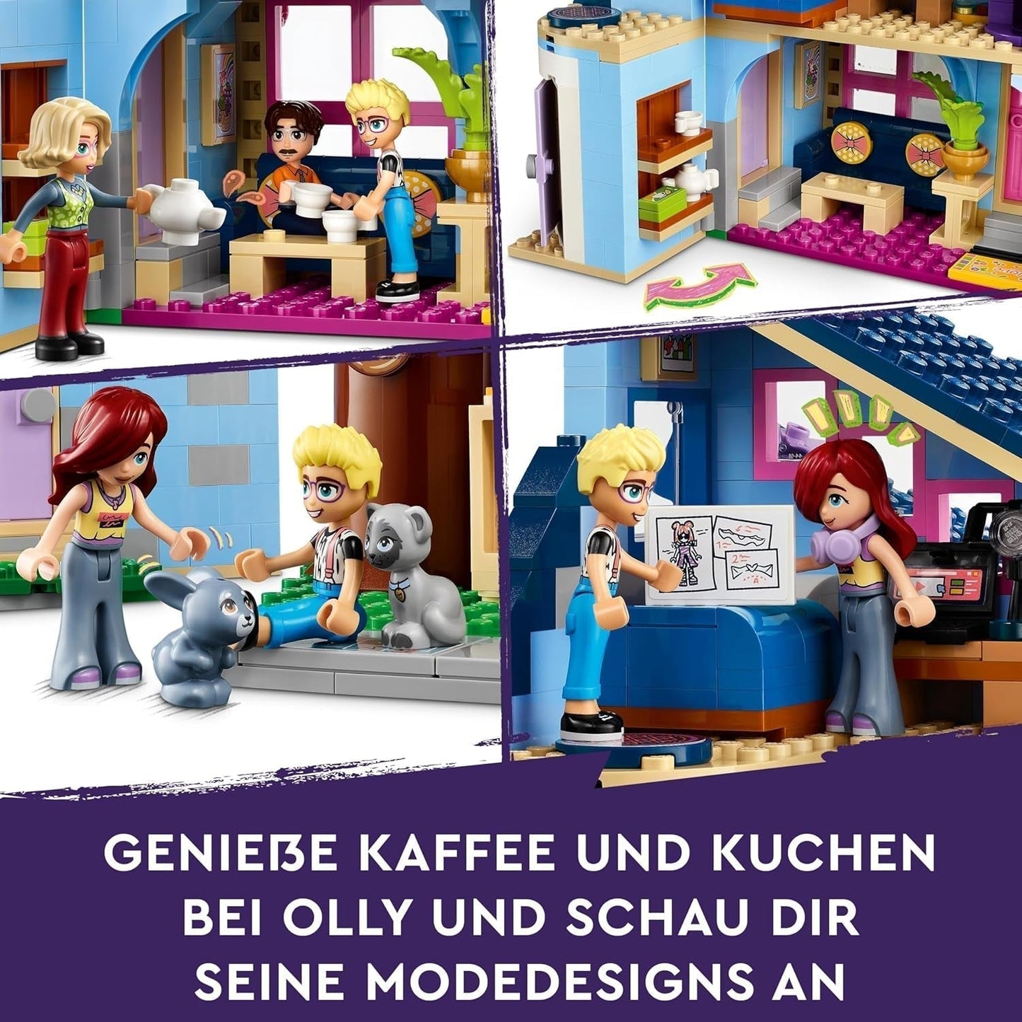 LEGO Friends Olly og Paisley Family House, Dukkehus med figurer og tilbehør, To-etagers hus og træhyttesæt, kreativ gave til piger og drenge 7+ 42620 Byggesæt Besuche den LEGO-Store