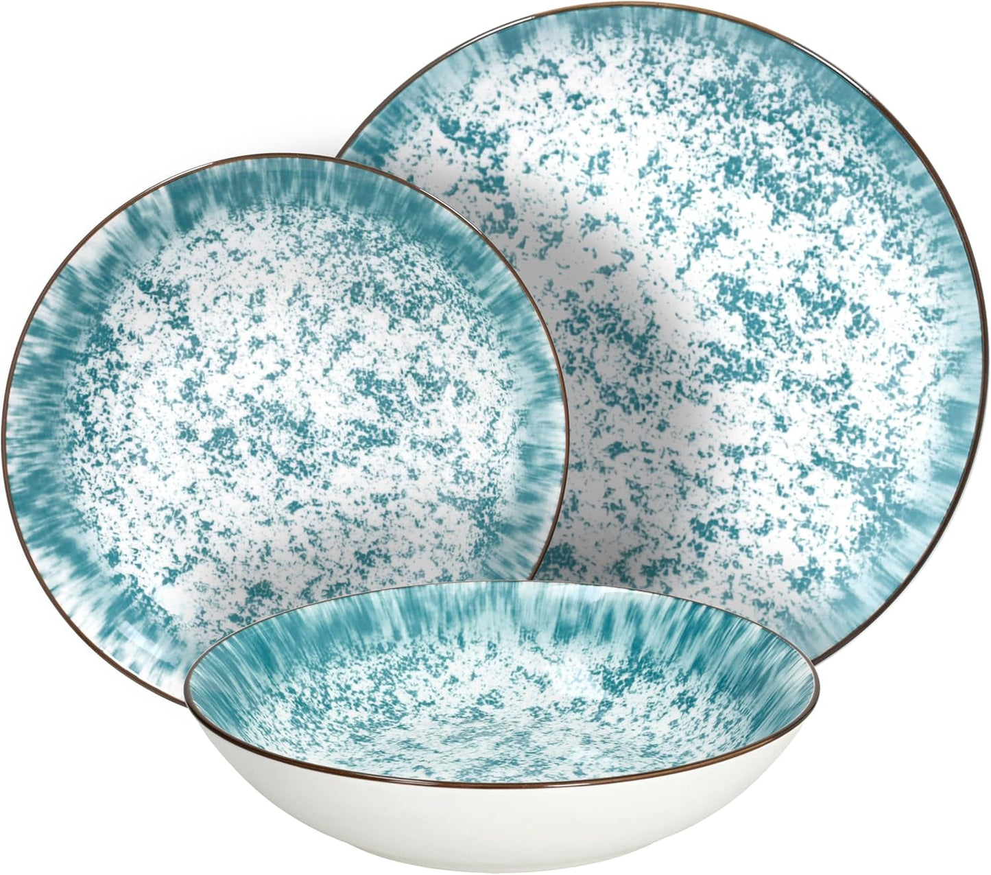 Kalos, spisestel til 6 personer, 18 dele, porcelæn, lyseblå
