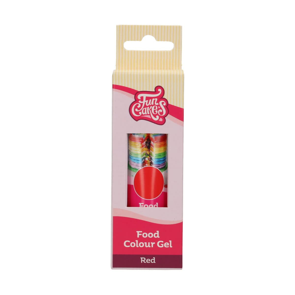 Funcakes madfarve, rød gel: Højkoncentreret madfarve til dej, creme, fondant og marcipan. Nem dosering. Enkelt dråbe for at skabe levende farver. Halal. 30 g.