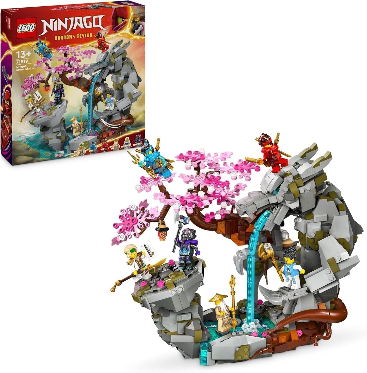 LEGO NINJAGO Dragon Stone Temple Dragon Legetøj med 6 Ninja figurer, stort sæt til at bygge, lege og vise, fødselsdagsgave til drenge og piger 13+ 71819 Byggesæt Besuche den LEGO-Store Single