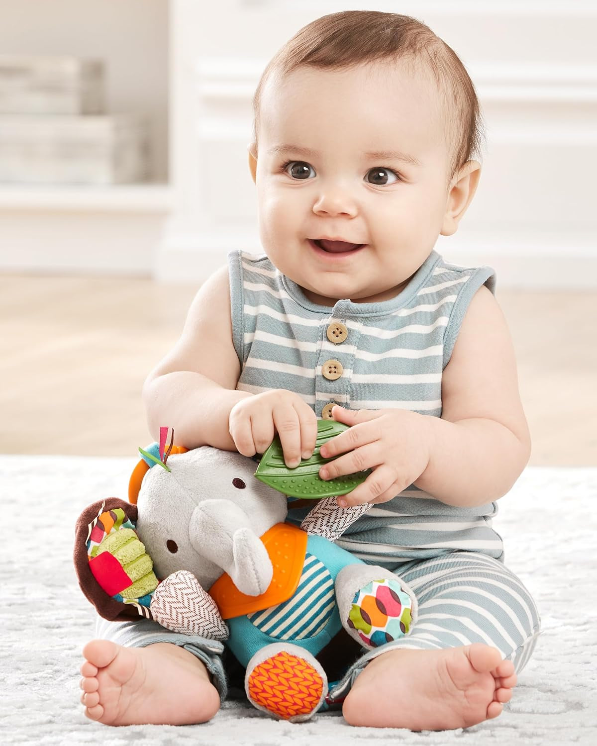 Skip Hop Bandana Buddies aktivitetslegetøj, blødt legetøj til babyer og børn, multifarvet, elefant babylegetøj Naty Shop