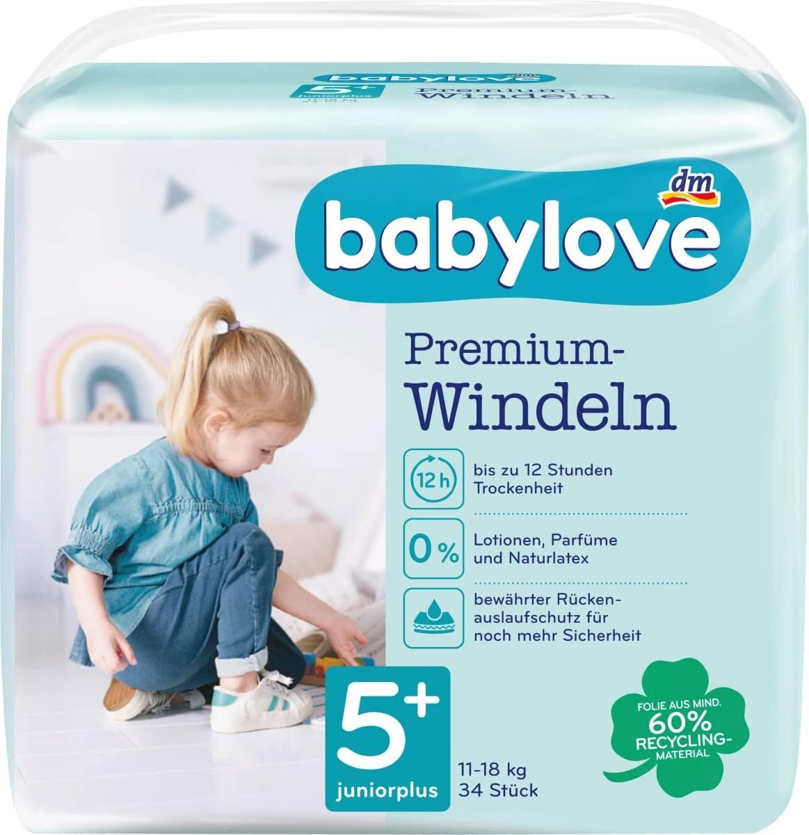 Bleer Premium Active Plus str. 5+, Junior Plus 13-27 kg, 1 x 34 stk.