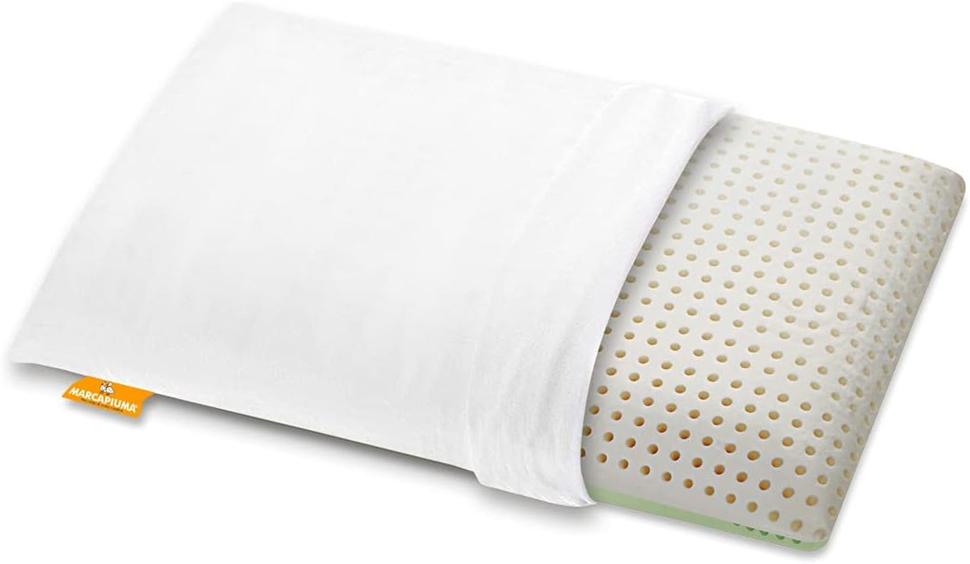 Ortopædisk nakkestøttepude - Økologisk Aloe - Aloe Vera Viskoelastisk pude 14 cm Højde 100% bomuldsbetræk Viscopude - Memory Foam Pude - Made in Italy Naty Shop Standardpuder