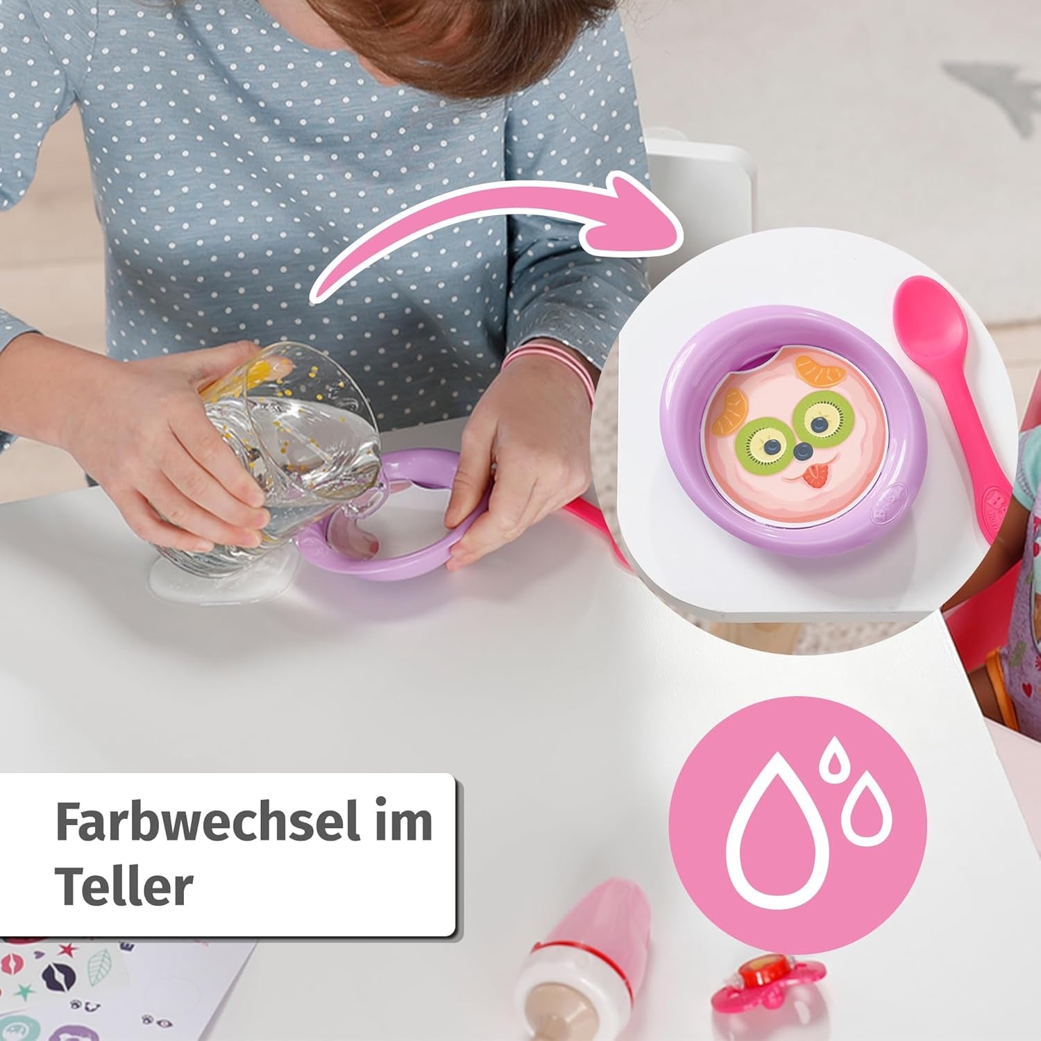 BABY Born Eva 43Cm, dukke med 10 funktioner og tilbehør, til børn fra 3 år, fungerer uden batteri, stor dukke 43Cm, 836408 Zapf Creation Dolls Naty Shop