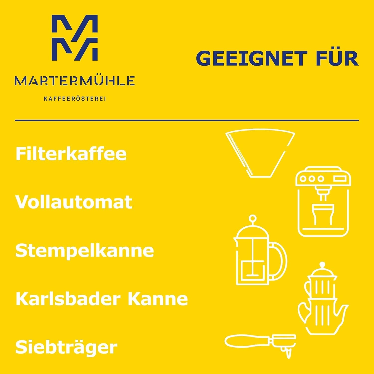 Martermühle Café Crème Kaffeebohnen 500g mittelkräftig I Arabica I Smagsstoffer: Brauner Zucker, Haselnuss, Schokolade I Ganze Kaffeebohnen schonend geröstet, säurearm