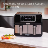 Kenwood Khealthy Twin Airfryer, 8L (2X4L), dobbeltkammer, 8 programmer, Dual Cook & Sync Finish-funktion, touchskærm Hvidevarer Naty Shop