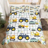 Jungen Cartoon Auto Sengetøj Sæt 135X200,Kinder Bau Fahrzeuge Tröster Abdeckung Für Kind Kleinkind Teens,Dinosaurier Bettbezug,Traktor Maschinerie Bagger Bettdecke Abdeckung,Lkw Autos Bedtuchen Naty Shop Multi 13 200*200+80*80*80*