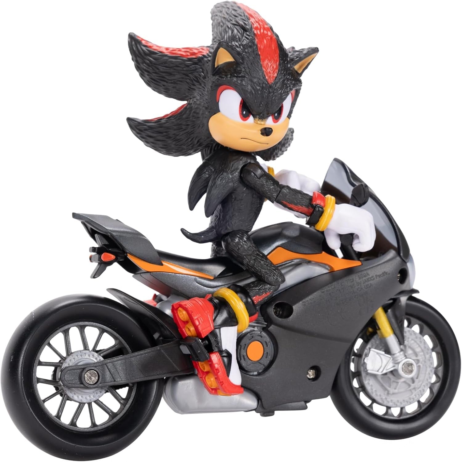 Sonic 3 The Movie Shadow Figure, 15 Cm, Bevægelig, Inklusiv Shadow Mobile fra Jakks Pacific, Akustisk, Sort Actionfigurer Naty Shop