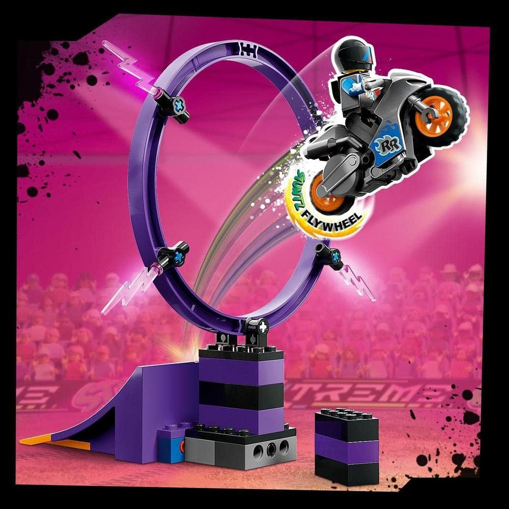 LEGO 60361 City Stuntz Ultimate Stunt Rider Challenge, 3I1-stunts for 1 eller 2 spillere, med 2-hjulede legetøjsmotorcykler til børn, sæt 2023 byggesæt Besuche den LEGO-Store