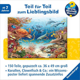 Ravensburger børnepuslespil 13411 - Havdyr på koralrevet - Hvorfor? Hvorfor? Hvorfor? Puslespil 150 brikker XXL + vidensplakat, til børn fra 7 år Puslespil Naty Shop