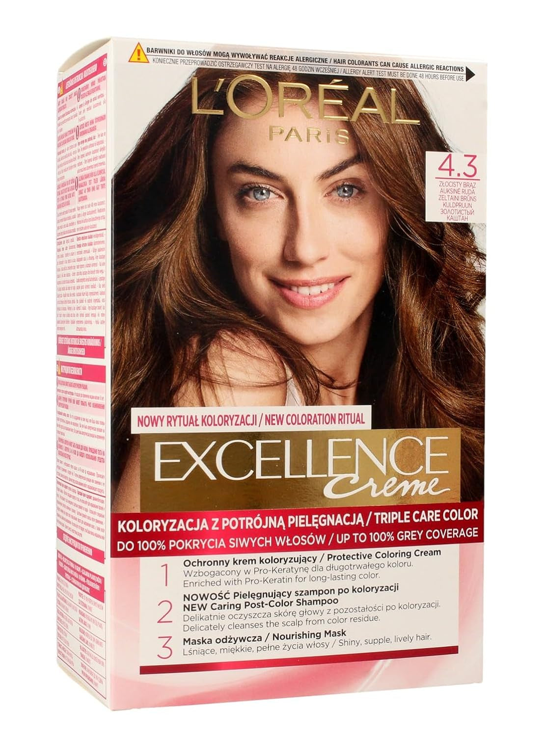 L'Oréal Paris Excellence 6.41 Hårfarve - Lys Amber Bronze Naty Shop Hårfarve 4.3 Gyldenbrun