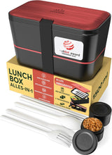 Umami madkasse til voksne, 4 bestik og rum Lækagesikker stabelbar Bento-kasse, voksenmadkasse, to-go-salatbeholder, picnic-/skrivebordsmadkasse, koksgrå, 1500 ml Naty Shop Madopbevaringskasser Sort palisander L - 1500 ml kan stables inde i hinanden