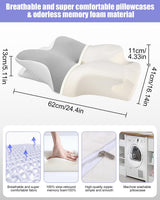 Nakkepude, Sidestøttepude, Memory Foam Pude, Ortopædisk Pude, Ergonomisk Nakkestøttepude til optimal støtte Ryg- og mavesidestøttepude (62 X 41 X 13CM) Cervikal ortopædiske puder Naty Shop