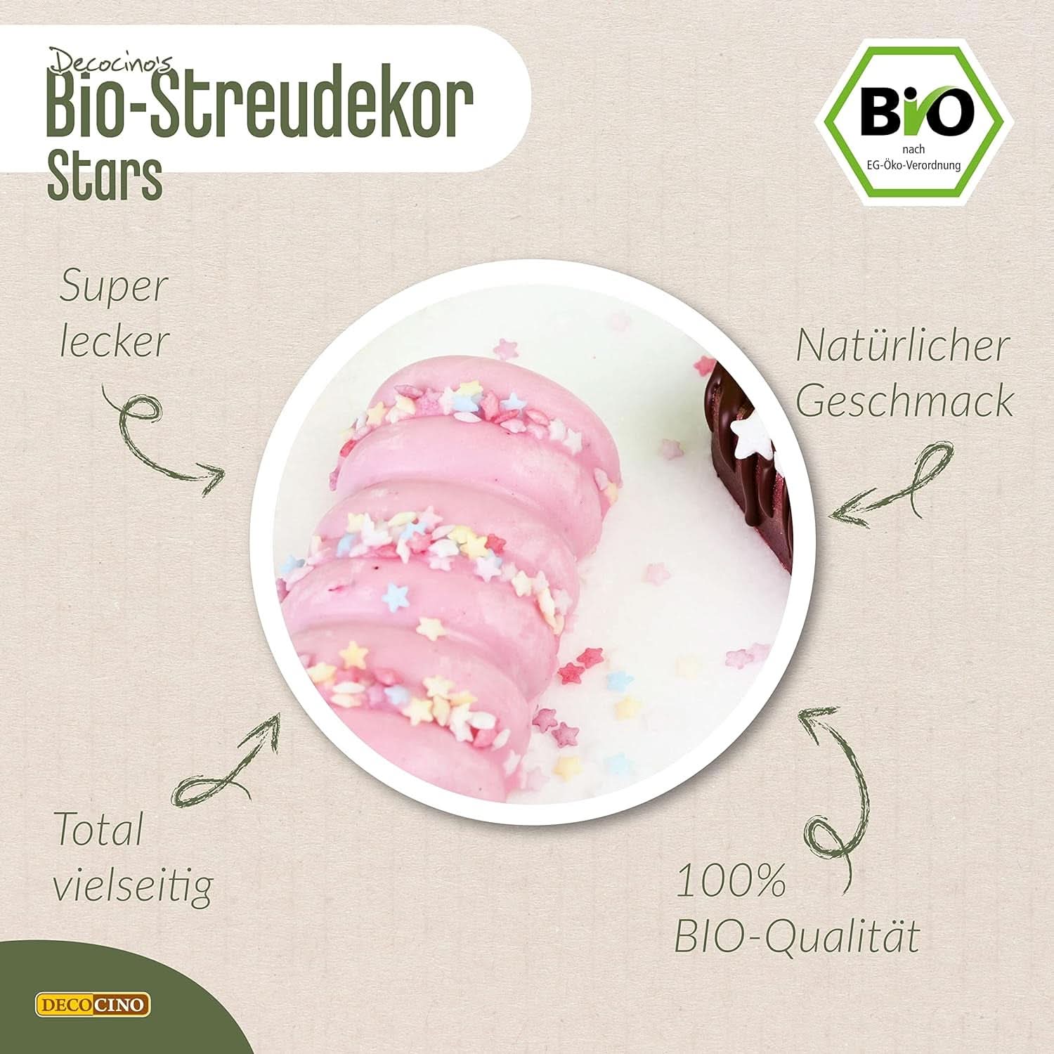 DECOCINO Økologiske Sprinkle Stars, 50 gram Sprinkles Naty Shop