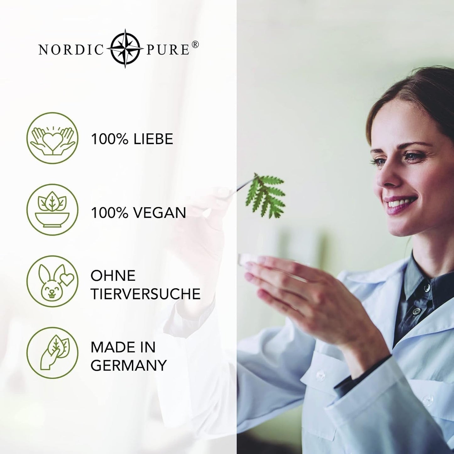Hårkur med basilikumekstrakt fra Nordic Pure | Til pleje af tyndt, tørt og skrøbeligt hår | Kan forhindre hårtab 100ml Naty Shop hårpleje