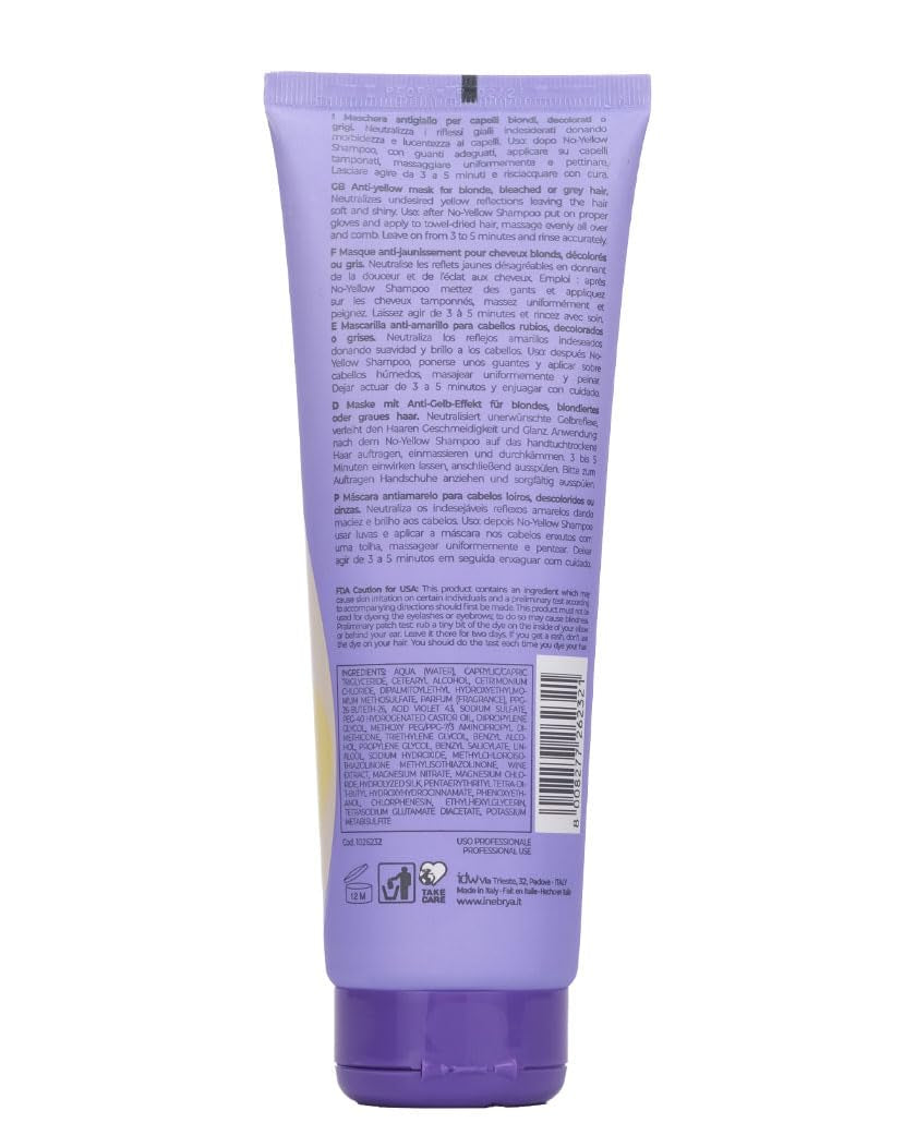 Inebrya Blondesse No-Yellow Mask 250ml Hårmaske Naty Shop