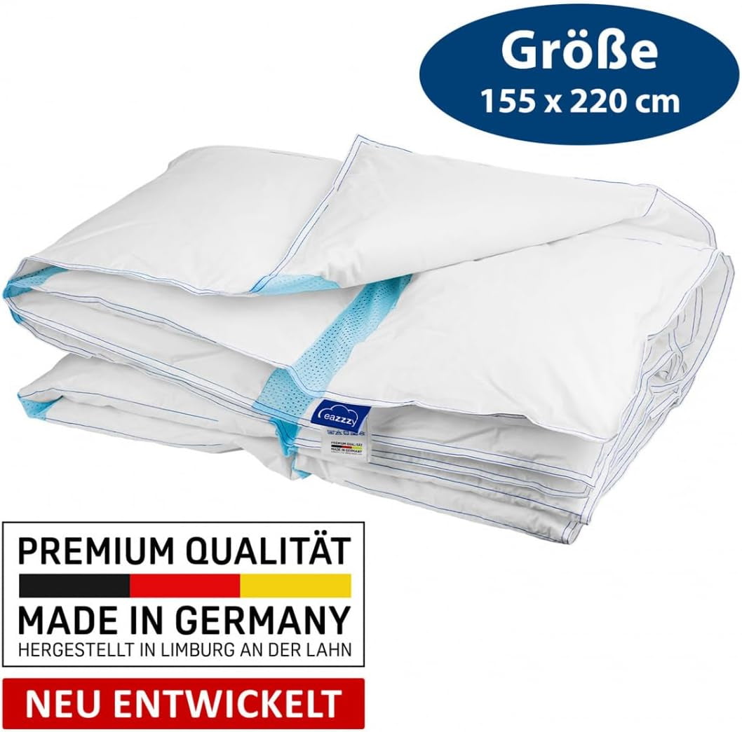 Genius Eazzzy Climate Comfort Quilt 155 X 220 Cm, Fibertæt, Letvægtsdyne til alle årstider, Åndbar dyne, Behagelig temperatur til søvn, Dyne til alle årstider Dyner og dyner Naty Shop
