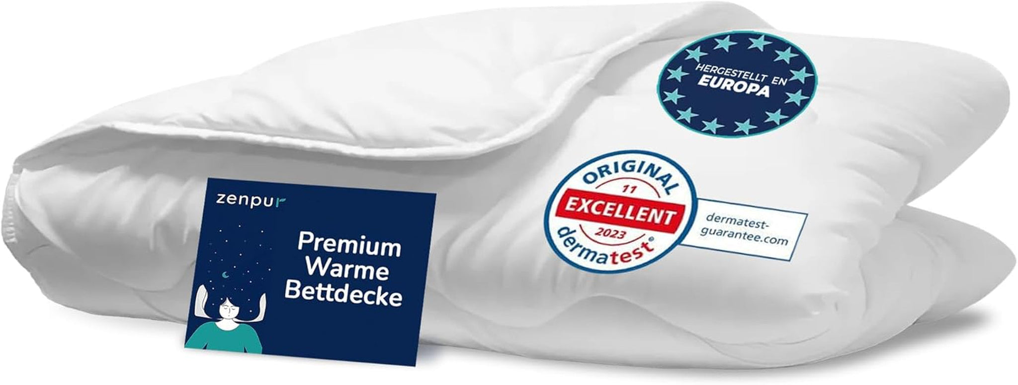 Premium dyne 200X200Cm 4 årstider, dyne til alle årstider 200X200 - varm om vinteren og kølig om sommeren, 2 kombinerbare dynebetræk 200X200 Dyner og dyner Naty Shop Vinterdyne 220 X 240 Cm