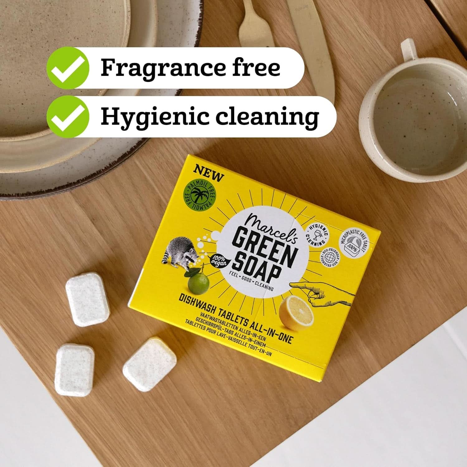 Marcel'S Grøn Sæbe Opvaskemaskine Tabs Alt-i-En - Grapefrugt & Lime - 25 stykker Køkkenopvaskemidler Naty Shop