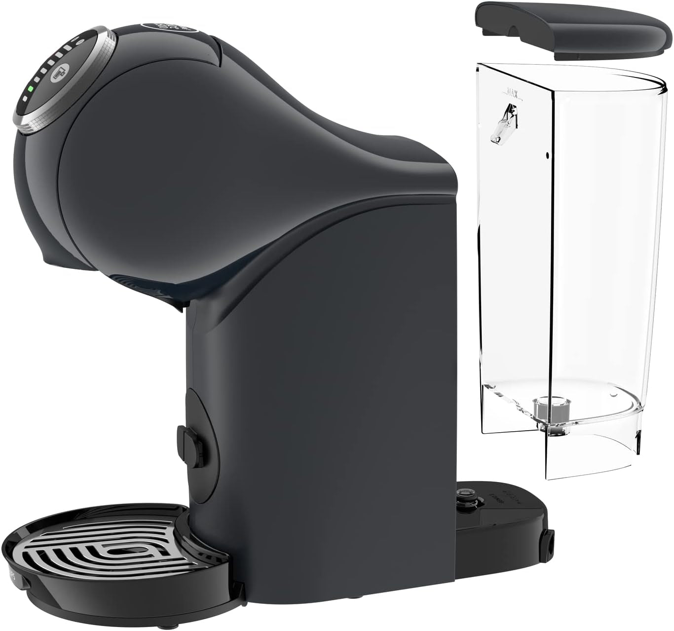 NESCAFÉ Dolce Gusto Genio S Plus fra Krups, kompakt kapsel kaffemaskine, kapacitet 0,8 liter, 1500 watt, automatisk advarsel om afkalkning, space grey, KP340B
