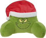 Grinchpude - Rygpude til seng og sofa, rygstøtte med armlæn, læsepude til ryg, nakke og hoved, grøn, 40 x 38 cm