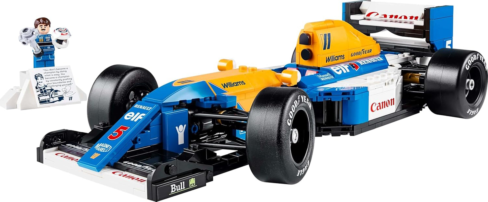 LEGO Icons Williams Racing FW14B med Nigel Mansell - F1 modelbilsæt med racerkørerminifigurer at samle på - Skrivebordsdekoration med stativ - Gave til voksne og teenagere Motorsportsfans 10353 Byggesæt Besuche den LEGO-Store