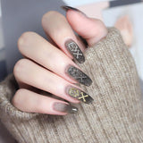 120 stk Cross Skull Nail Art Decorations Sæt Guld Sølv Metal Nail Art Charms Punk Legering Nail Art Smykker Mousserende Sten Tilbehør