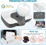 Elviros Memory Foam Ortopædisk pude Nakkesmertepude Sovepude Ergonomisk nakkepude Nakkestøttepude Anti-snorkepude til sidesover Mavesover Hvide cervikale ortopædiske puder Naty Shop