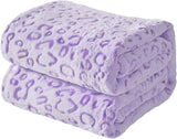 FY FIBER HOUSE flannel fleecekast, mikrofibertæppe med 3D gepard print, 228 X 274 cm, lilla Dyner og dyner Naty Shop Violet 90 "X108"