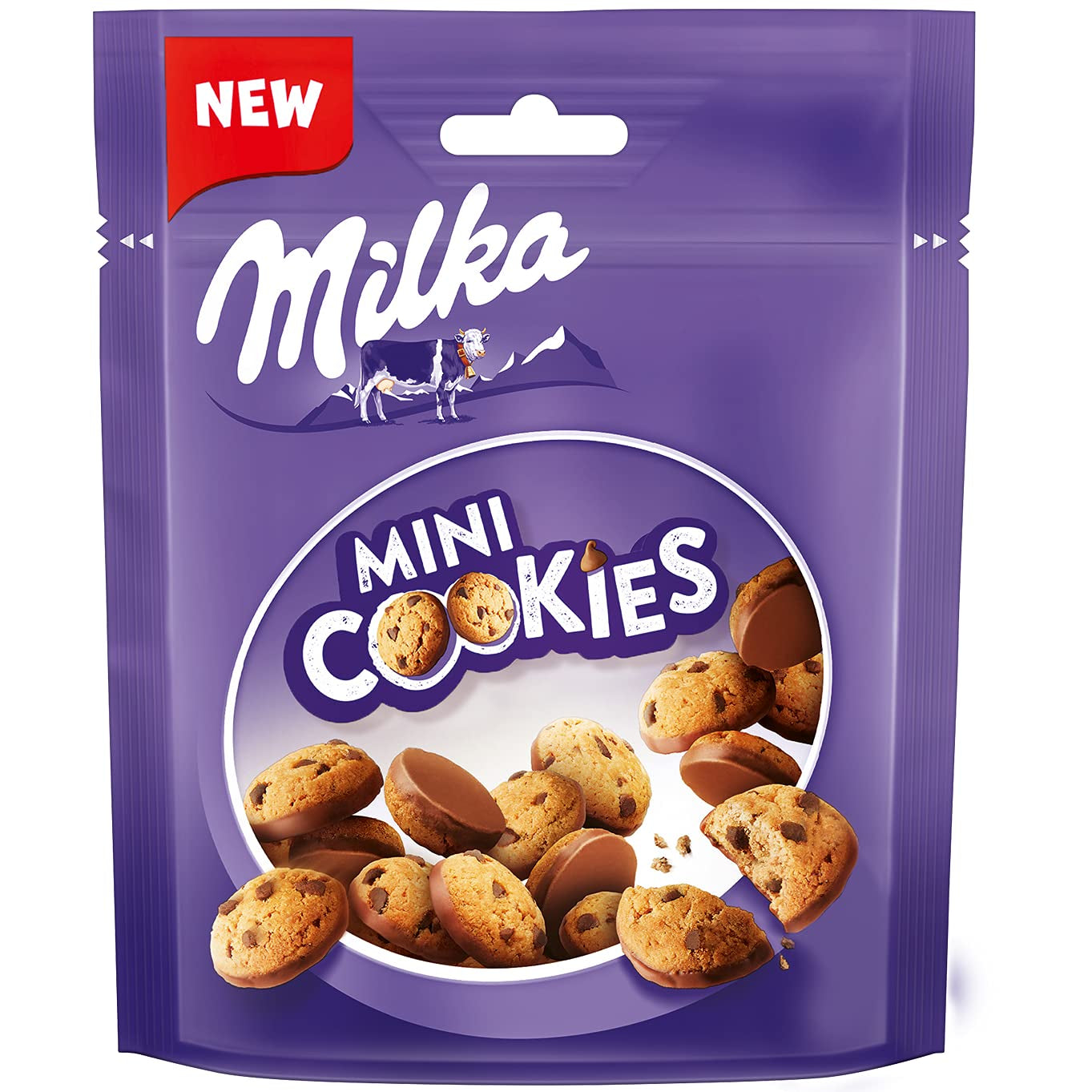Milka Mini Cookies 8 x 110 g, Milka Alpine Milk Chokolade Chunk Mini Cookies (pakke med 3)