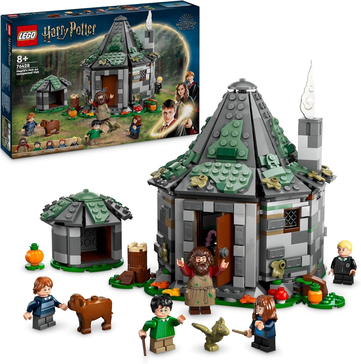 LEGO Harry Potter Hagrids hytte: Et uventet besøgssæt med 5 minifigurer og 2 dyrefigurer, gave til kvinder og mænd, magisk eventyrlegetøj, fantasisæt 76428 byggesæt Beuche den LEGO-Store Only