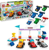 LEGO DUPLO Town F1 Team racerbiler med racerbiler, byggelegetøj for hele familien, fantasifuld legeoplevelse, fødselsdagsgave til småbørn, drenge og piger 2 år gamle 10445 byggesæt Besuche den LEGO-Store standardtitel