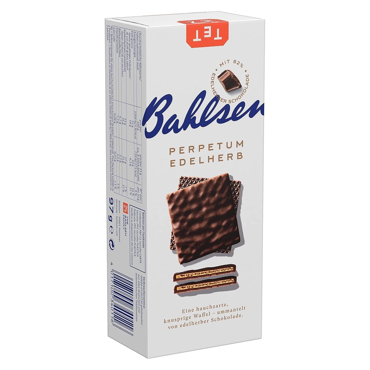 Bahlsen Perpetuum Edelherb - Edelherb Chokoladevaffel (1 x 97 g) (pakke med 4)